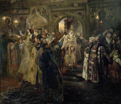 Arrest of the metropolitan Philip, 1910 by Sergey Timofeyevich Schelkovy